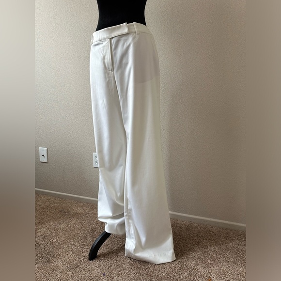 St John Collections By Mary Gray Wide Boot Pants, Color White, Sz 12. Made USA - Picture 1 of 12